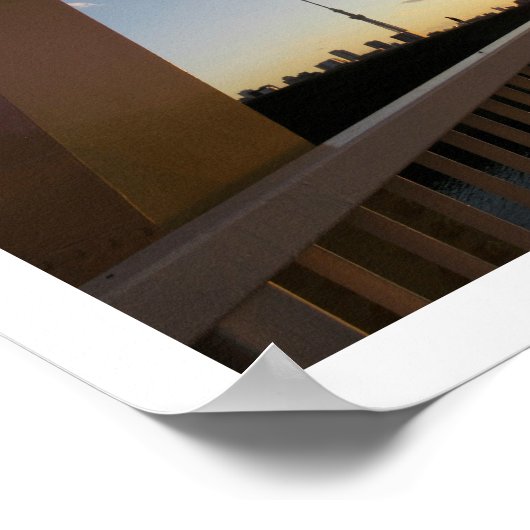 Sonnenuntergang an der Horikirihinan-Brücke: Tokyo Poster (Ecke)