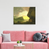 Sonnenuntergang an der Küste bei Neapel, c.1785-90 Leinwanddruck (Insitu (Wohnzimmer))