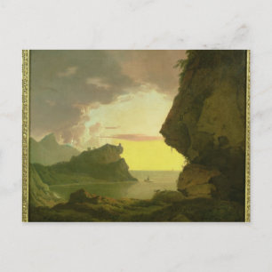 Sonnenuntergang an der Küste bei Neapel, c.1785-90 Postkarte