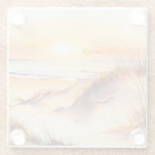 Sonnenuntergang an der Küste des tropischen Meeres Glasuntersetzer (Rückseite)