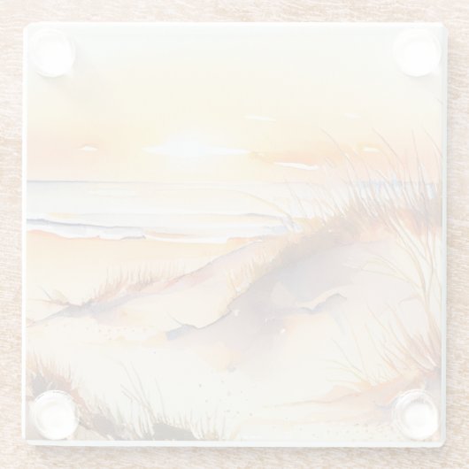 Sonnenuntergang an der Küste des tropischen Meeres Glasuntersetzer (Rückseite)