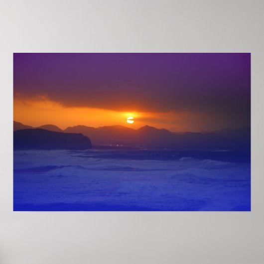 Sonnenuntergang an der Küste Poster (Vorne)