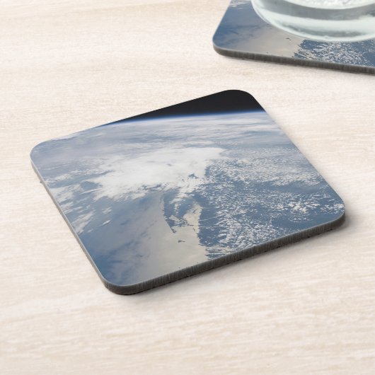 Sonnenuntergang an der Küste von Massachusetts. Getränkeuntersetzer (Linke Seite)