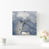 Sonnenuntergang an der Küste von Massachusetts. Quadratische Wanduhr (Zuhause)