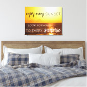 Sonnenuntergang an der Mauer Kunst mit Zitat Leinwanddruck (Insitu (Schlafzimmer))