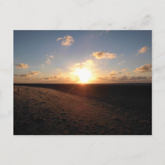 Sonnenuntergang an der Nordsee Postkarte (Vorderseite)