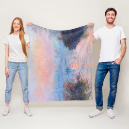 Sonnenuntergang an der Seine-Claude Monet Fleecedecke