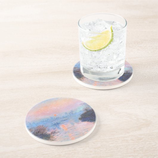 Sonnenuntergang an der Seine-Claude Monet Getränkeuntersetzer (Seite)