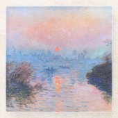 Sonnenuntergang an der Seine-Claude Monet Glasuntersetzer (Vorderseite)