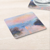 Sonnenuntergang an der Seine-Claude Monet Rechteckiger Pappuntersetzer (angewinkelt)