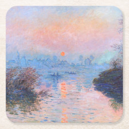 Sonnenuntergang an der Seine-Claude Monet Rechteckiger Pappuntersetzer