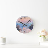 Sonnenuntergang an der Seine-Claude Monet Runde Wanduhr (Zuhause)