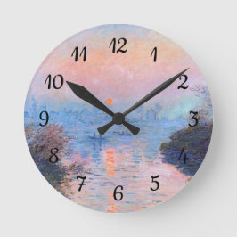 Sonnenuntergang an der Seine-Claude Monet Runde Wanduhr