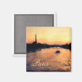 Sonnenuntergang an der Seine in Paris, Frankreich, Magnet (Vorderseite/Rückseite)