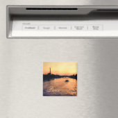 Sonnenuntergang an der Seine in Paris, Frankreich, Magnet (In Situ (Geschirrspüler))