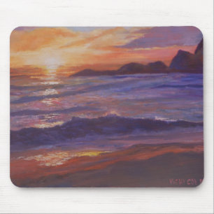 Sonnenuntergang an Martins Strand Half Moon Bay Mousepad