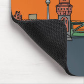 Sonnenuntergang an Oberbaum Brücke in Berlin Mousepad (Ecke)