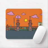 Sonnenuntergang an Oberbaum Brücke in Berlin Mousepad (Mit Mouse)