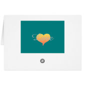 Sonnenuntergang Aquamarine grüne Hochzeitskarte (Rückseite Horizontal)