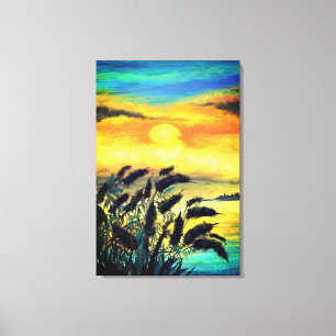 Sonnenuntergang - Aquarell Leinwanddruck