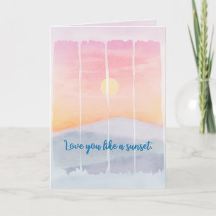 Sonnenuntergang Aquarell Romantik Ich denke an Dic Karte