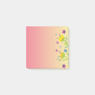 Sonnenuntergang Aquarellfarbe Blütenblütenstrahlun Post-it Klebezettel