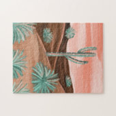 Sonnenuntergang Arizona Wüste & Kaktus Landschaft Puzzle (Horizontal)