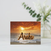 Sonnenuntergang Aruba Postkarte (Stehend Vorderseite)