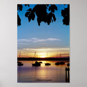 Sonnenuntergang auf Ammersee Poster