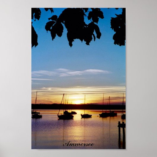 Sonnenuntergang auf Ammersee Poster (Vorne)