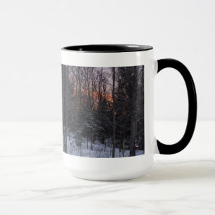 Sonnenuntergang auf Baum-Winter-Szene Tasse