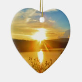 Sonnenuntergang auf Bergsee-Pfeilspitze Keramik Ornament (Rechts)