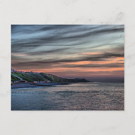 Sonnenuntergang auf Cromer Cliffs Postkarte (Vorderseite)