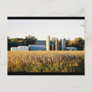 Sonnenuntergang auf dem Bauernhof Postkarte