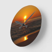 Sonnenuntergang auf dem Beach Foto Runde Wanduhr (Winkel)