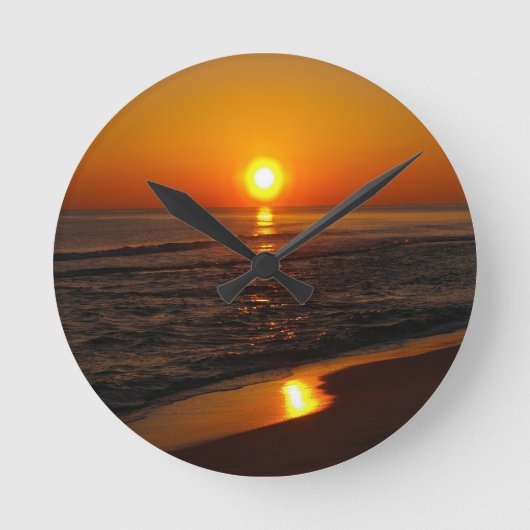 Sonnenuntergang auf dem Beach Foto Runde Wanduhr (Vorderseite)