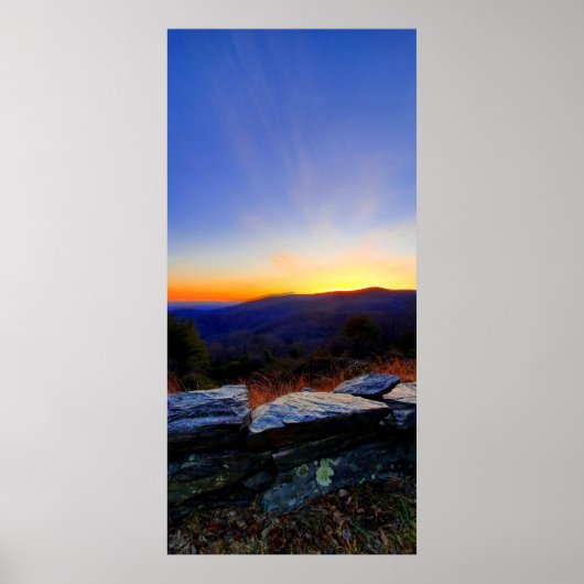 Sonnenuntergang auf dem Blue Ridge Parkway Poster (Vorne)