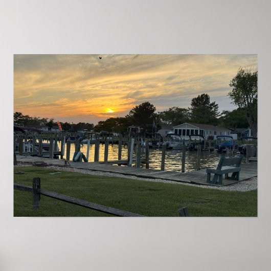 Sonnenuntergang auf dem Bucht Poster (Vorne)