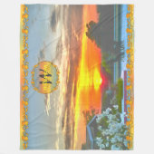 Sonnenuntergang auf dem Dach 2295 Fleecedecke (Vorderseite)