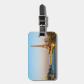 Sonnenuntergang auf dem Eiffelturm und Pont Rouell Gepäckanhänger (Vorderseite vertikal)