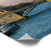 Sonnenuntergang auf dem Eiffelturm und Pont Rouell Poster (Ecke)