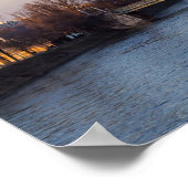 Sonnenuntergang auf dem Eiffelturm und Pont Rouell Poster (Ecke)