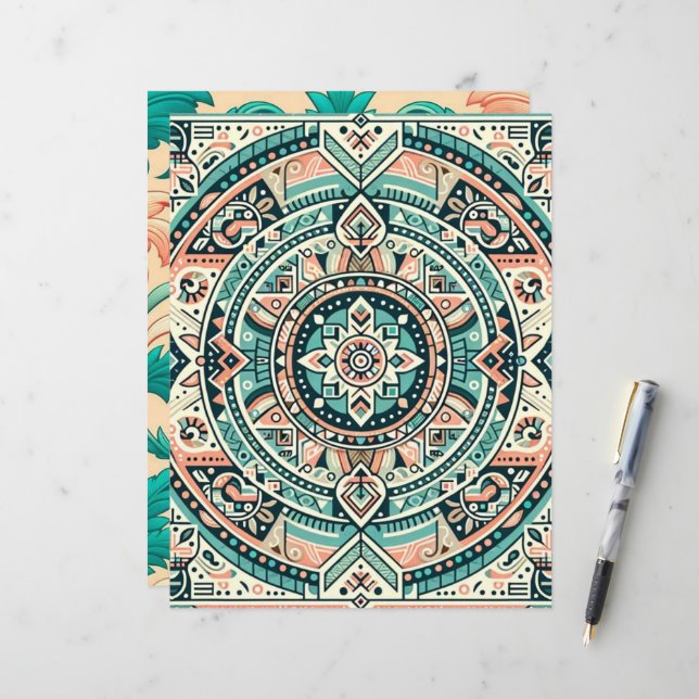 Sonnenuntergang auf dem Gemusterten Scrapbook (Vorderseite/Rückseite Beispiel)