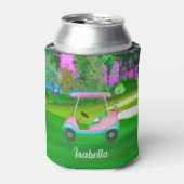 Sonnenuntergang auf dem Golfplatz Pink Leather Gol Dosenkühler (Kanne Vorderseite)