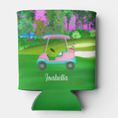 Sonnenuntergang auf dem Golfplatz Pink Leather Gol Dosenkühler (Rückseite)