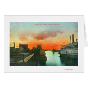 Sonnenuntergang auf dem Hafen ViewStockton, CA