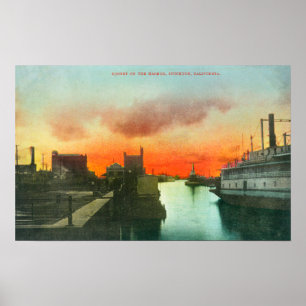 Sonnenuntergang auf dem Hafen ViewStockton, CA Poster