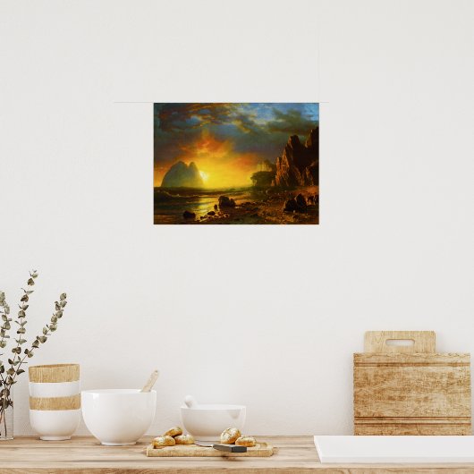 Sonnenuntergang auf dem kalifornischen Küstenposte Poster (Küche)