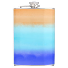 Sonnenuntergang auf dem Meer Aquarell Abstrakte Ku Flachmann