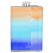 Sonnenuntergang auf dem Meer Aquarell Abstrakte Ku Flachmann (Rückseite)